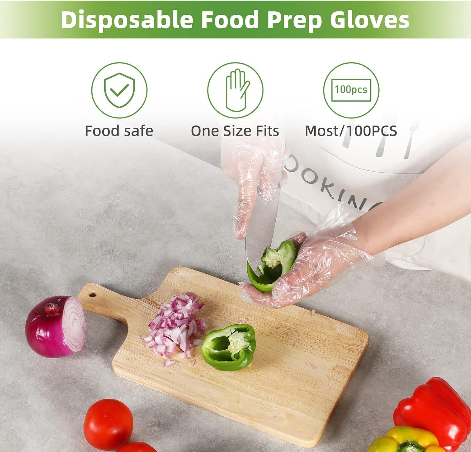 100 pcs Transparent Disposable Gloves – One Size Fits Most, Eco-Friendly Choice