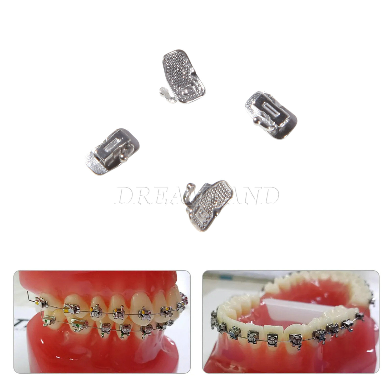 SANDENT Dental Metal Self-Ligating Brackets Braces Mini Roth.022 Hooks 345