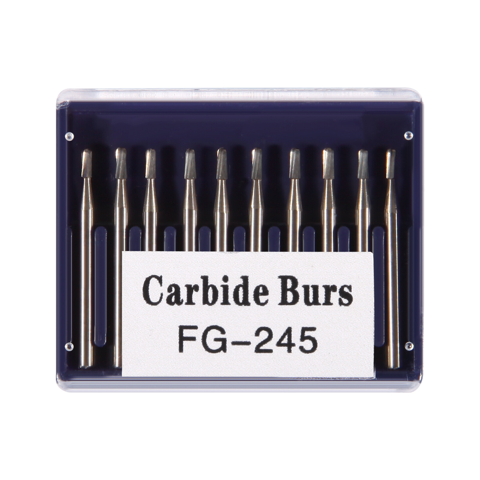 10Pcs Dental Tungsten Carbide Burs Pear-Shaped Tungsten Steel FG 245 Bur Drills