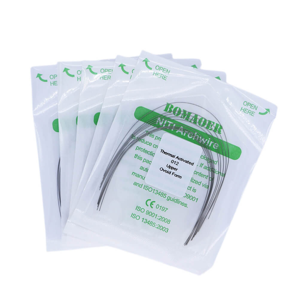 5-200×Dental Thermal Activated Niti Round Ortho Arch Wires Ovoid Form 012 Upper