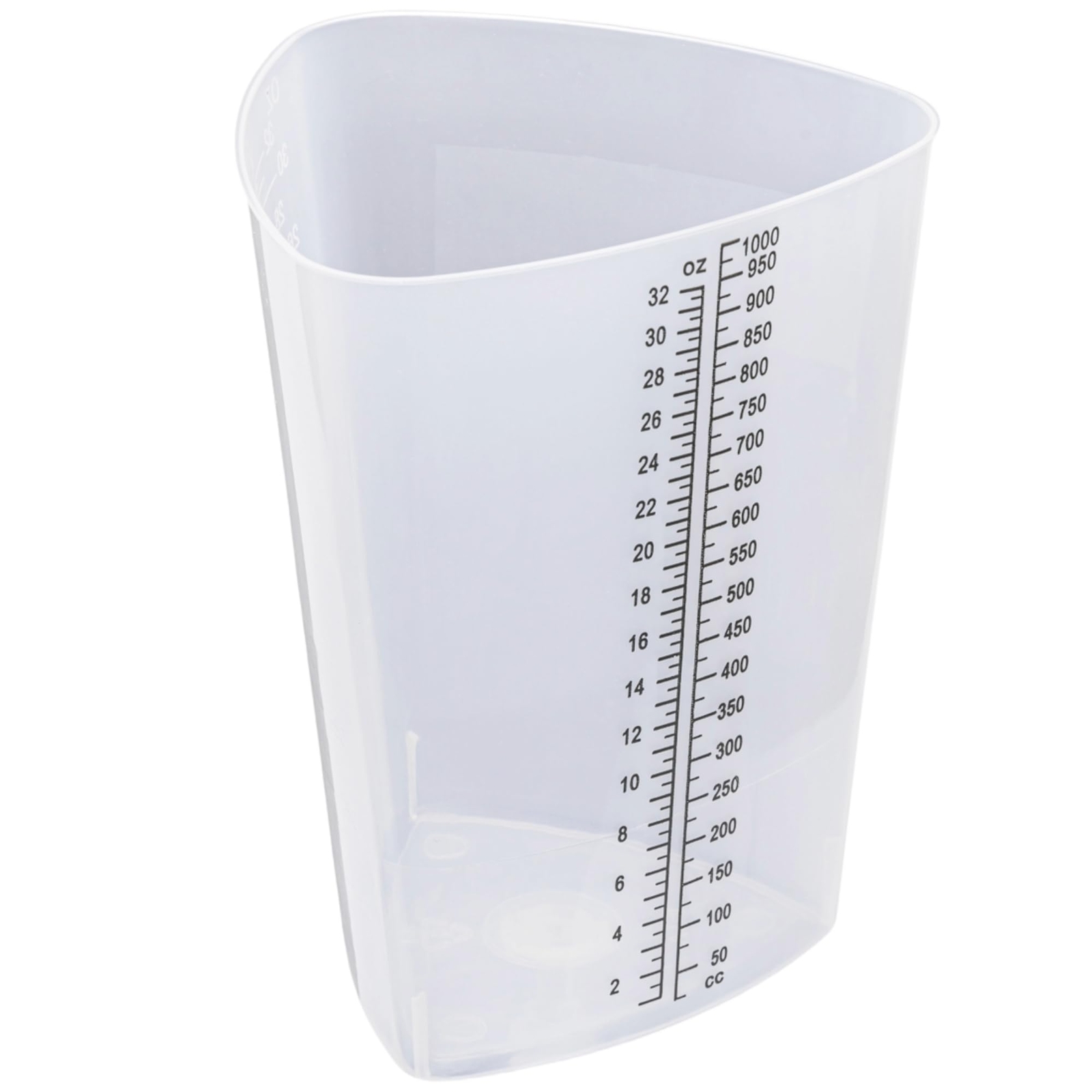 Plastic Graduated Triangular Intake Output Container 5 Pack 32 Ounce Threeside
