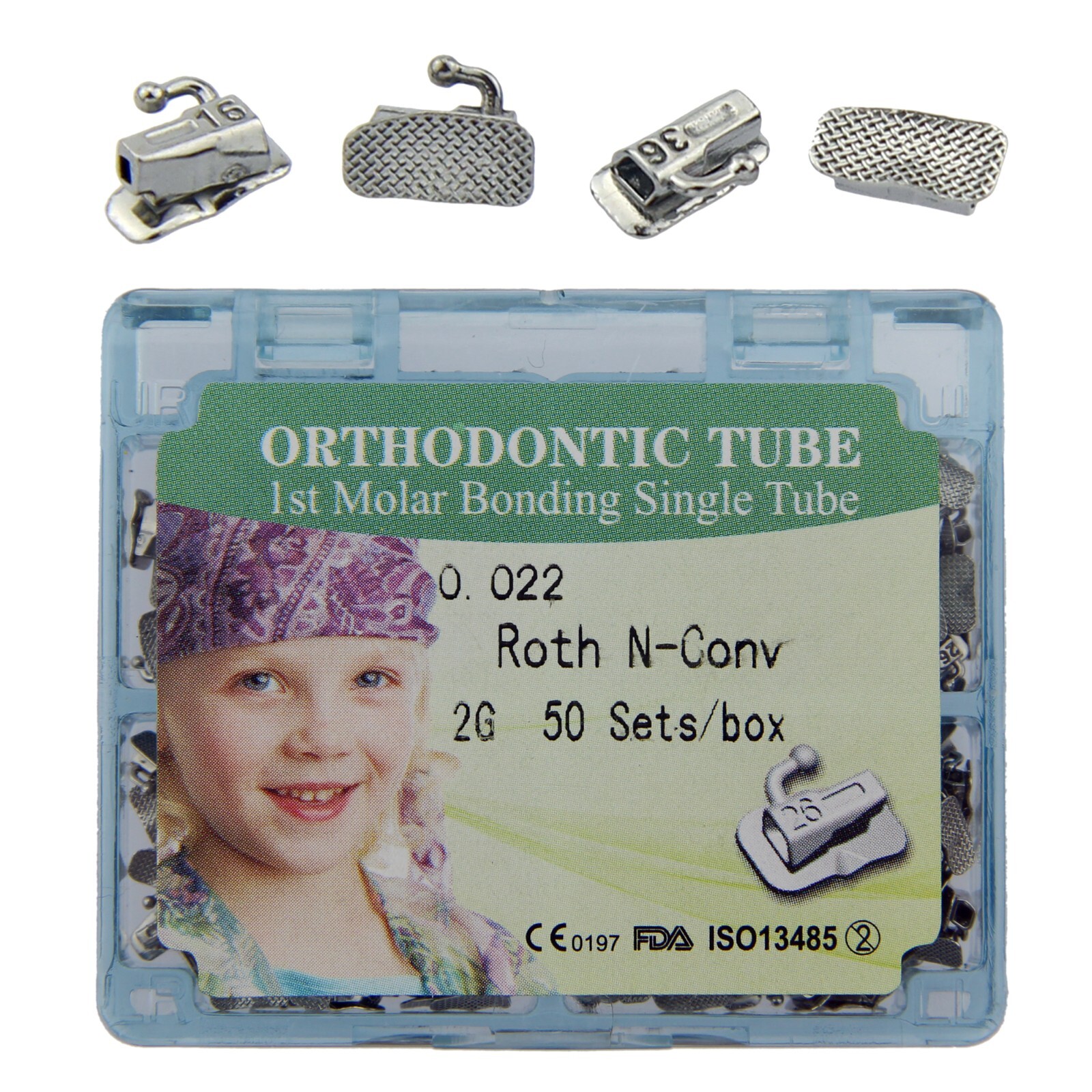 200 Tubo Ortodoncia Orthodontic Buccal Tube Roth MBT 022 1st 2nd Molar Bondable