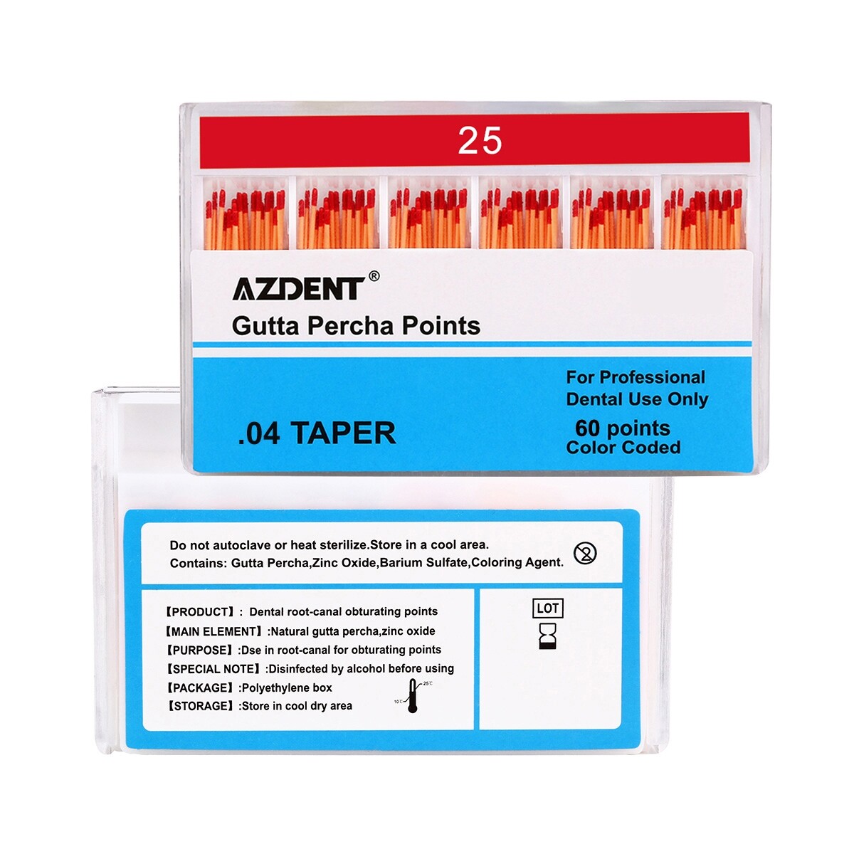 AZDENT Dental Gutta Percha Points &Absorbent Paper Points Taper Coded Endodontic