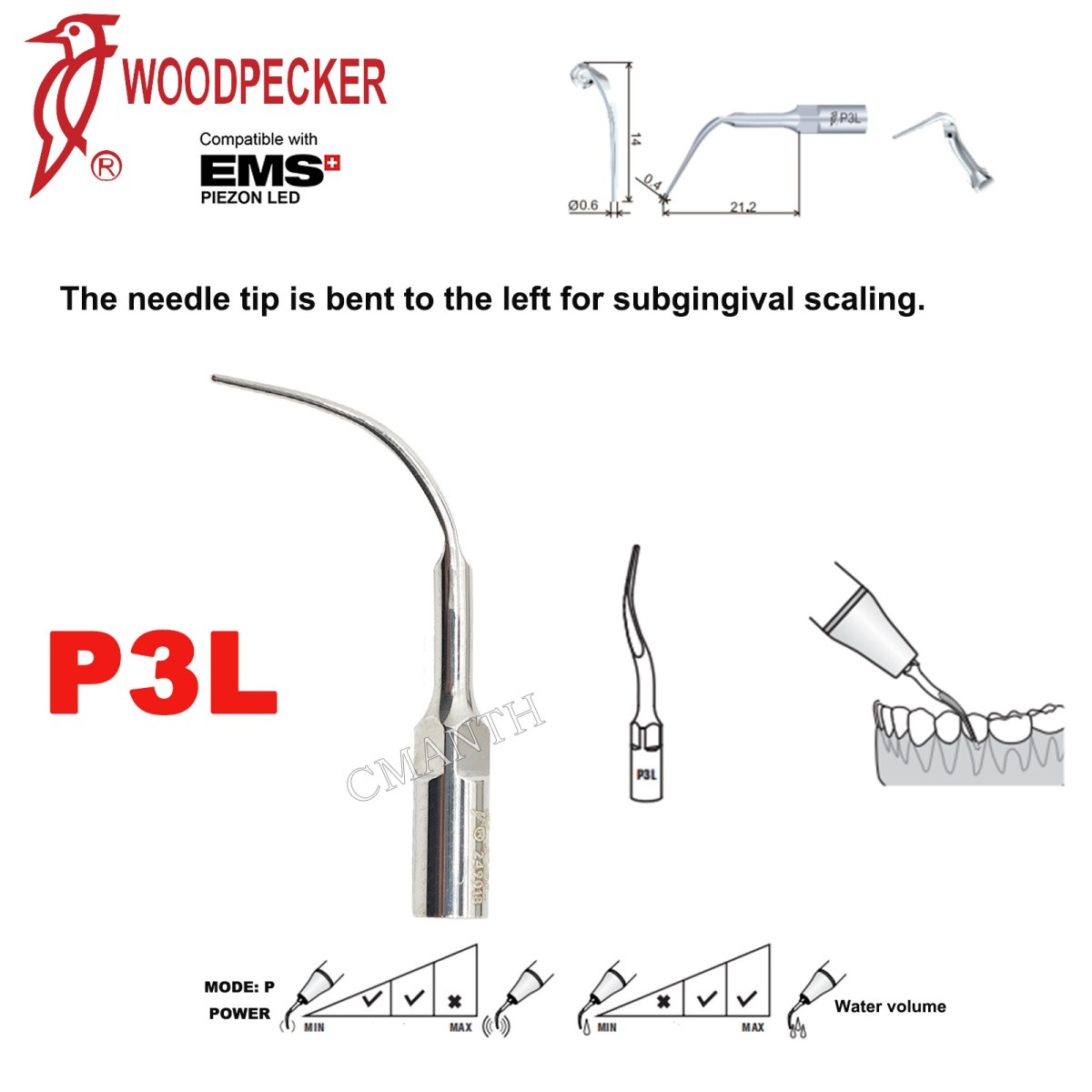 Woodpecker Dental Ultrasonic Scaler Tips P1-P33 Period Tips Fit EMS Scaler