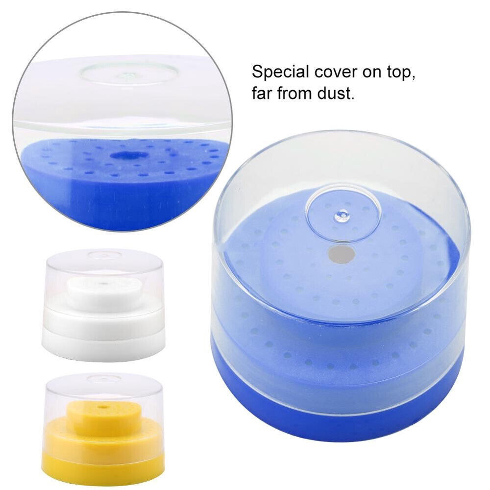 1/3/5Pcs Dental Burs Holder Block Drills Case Box Slots With Plastic Lid 60 Hole
