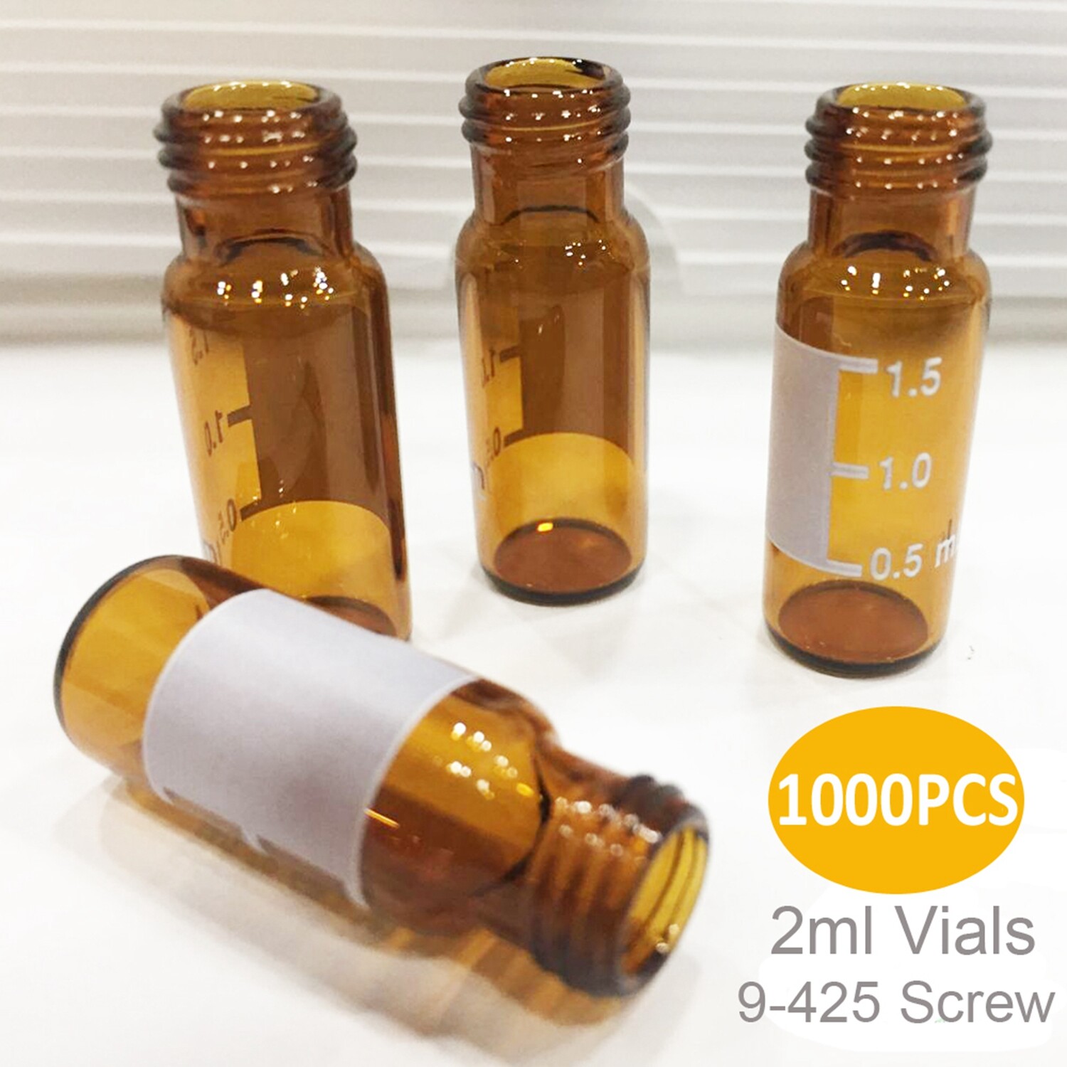 50000x 2ml 9mm HPLC Vials Clear Autosampler Borosilicate Sample Graduation 9-425