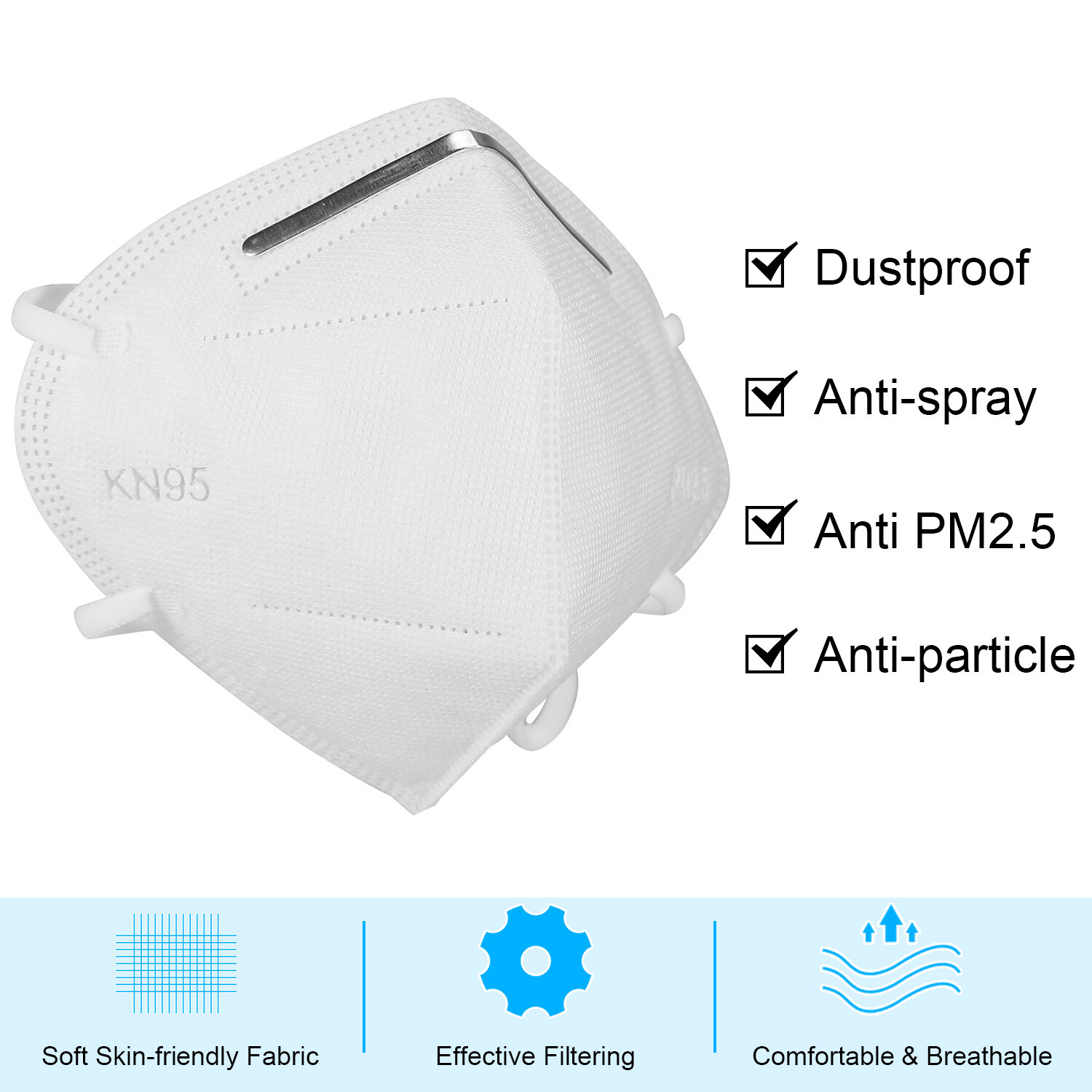 10 PCS KN95 Disposable Face Mask Mouth Cover Protective Respirator K N95