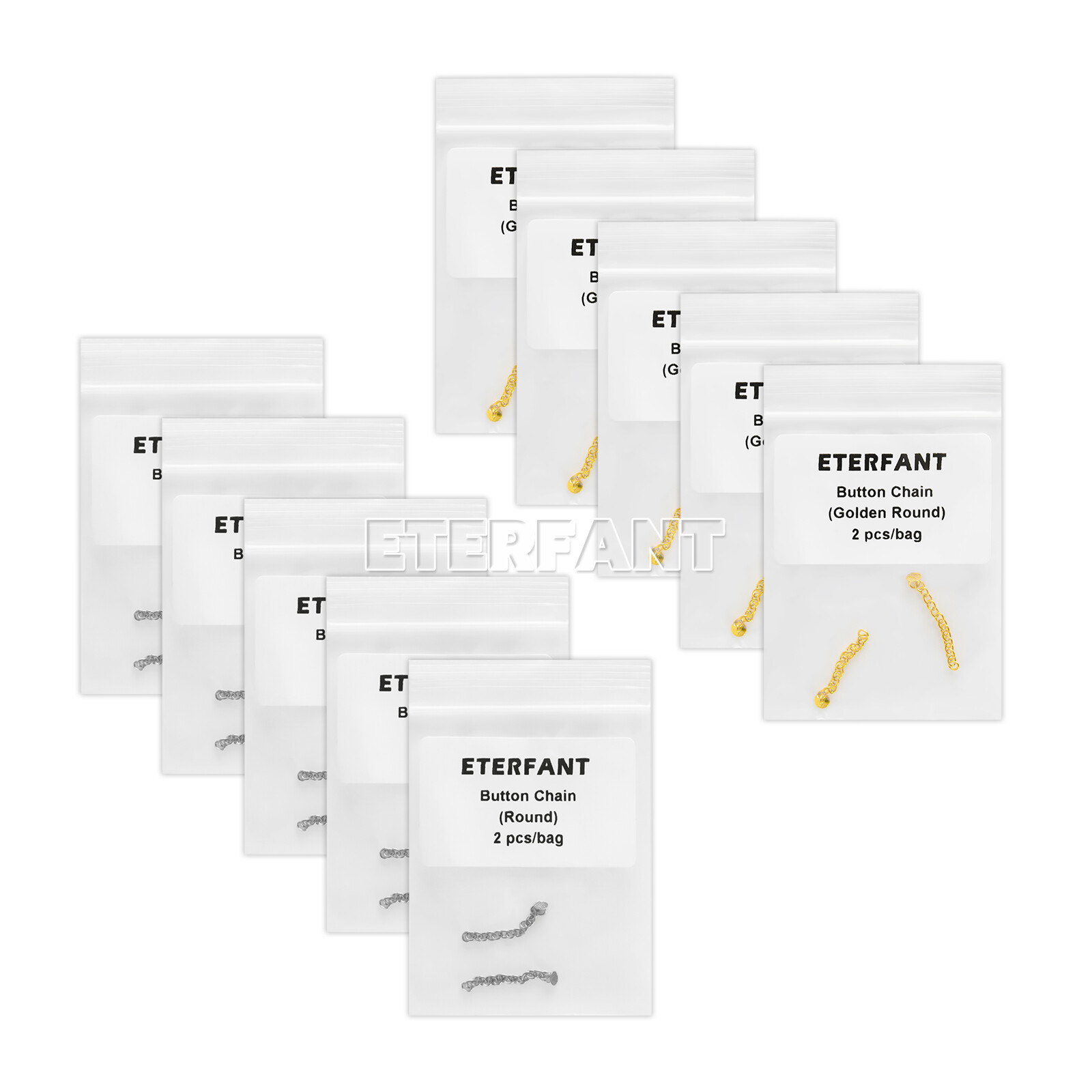 ETERFANT Dental Ortho Lingual Buttons Round Bondable/Rectangular/Button Chains