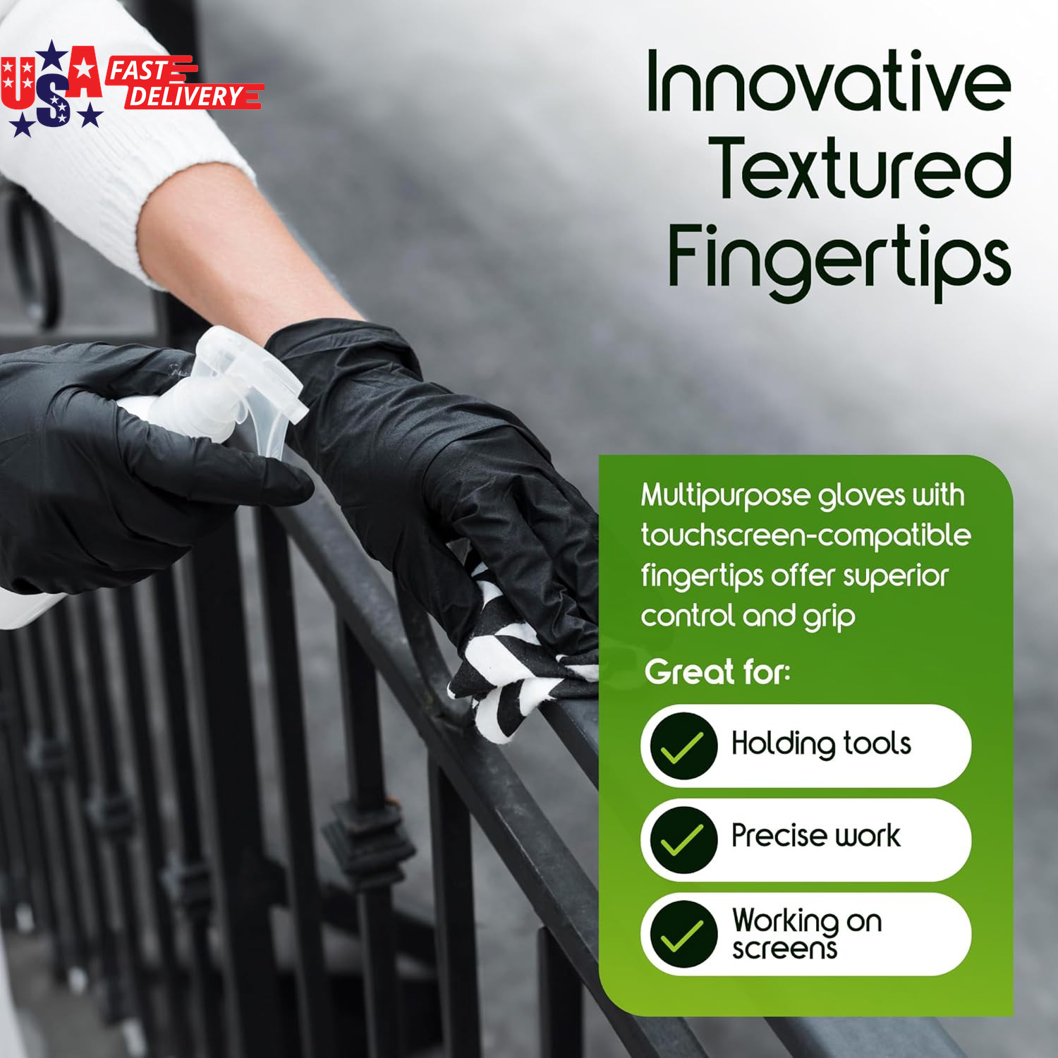 Black Nitrile Gloves HEAVY DUTY 6 Mil Nitrile Chemical Resistant Medical Cooking