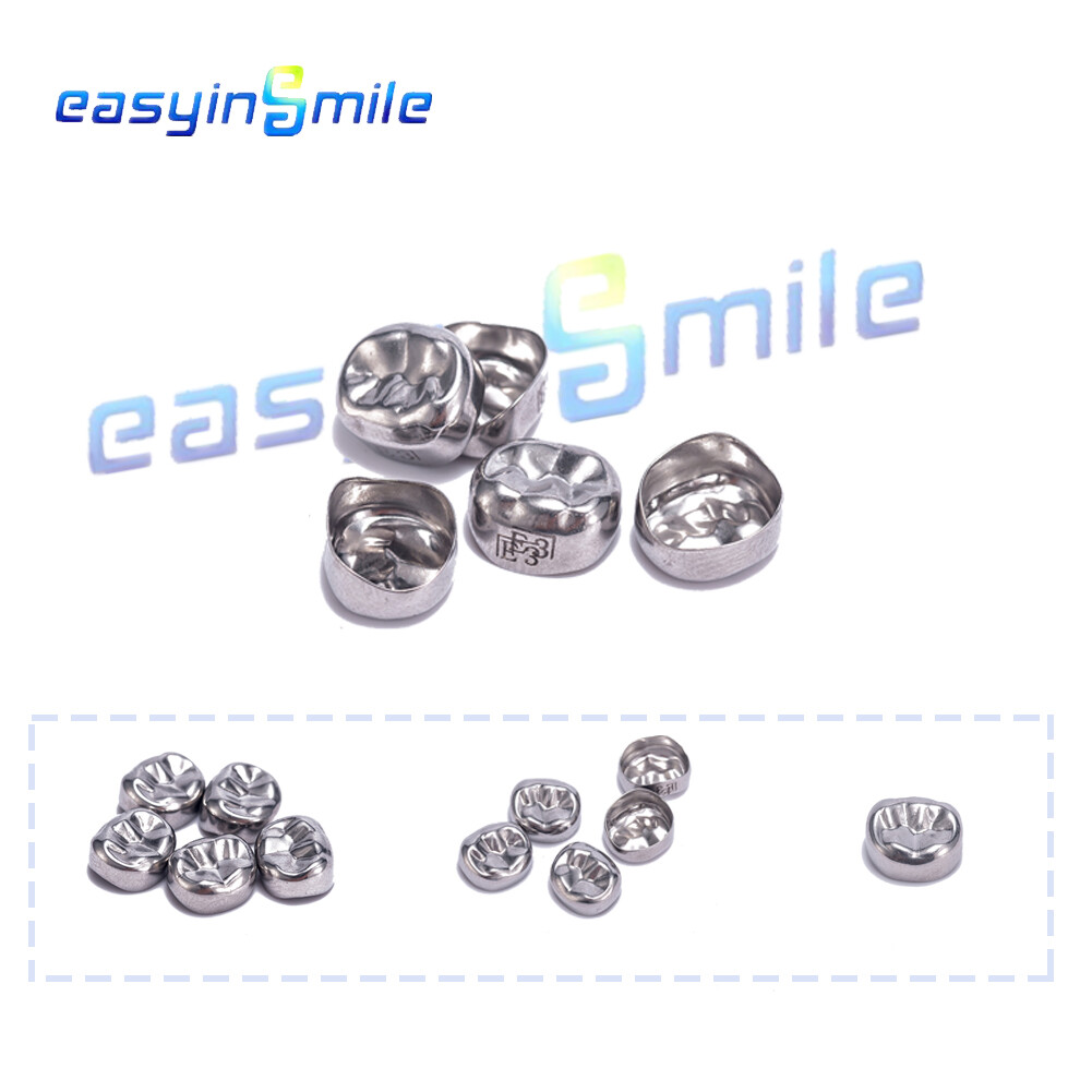 5Pcs/Box Dental Crown For Kids Molar Teeth Stainless Steel All Sizes EASYINSMILE