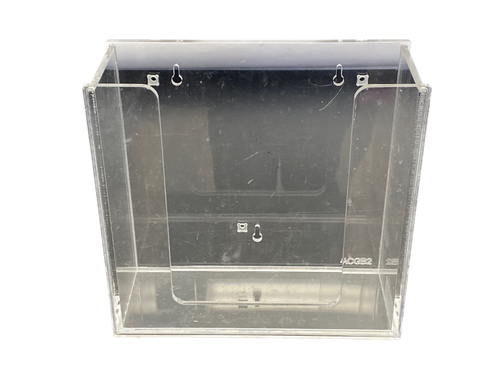 Used POLTEX Acrylic Glove Box Holder Organizer Rack Wall Mount Top Load ACGB2-W
