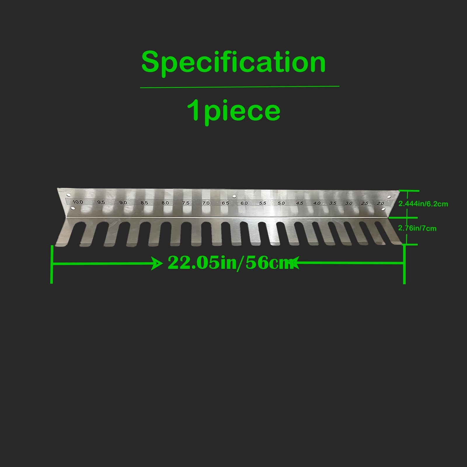 22.05 inch Stainless Steel Wall Hanging Intubation Tube Holder Equipment Rack
