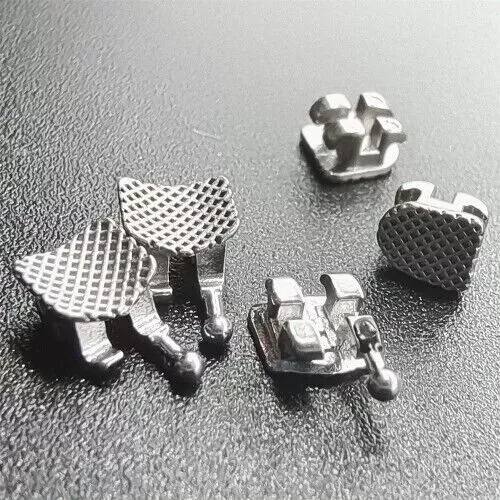 1-200 Sets Dental Orthodontic Metal Brackets Mini Roth 022 345 hooks Mesh Base