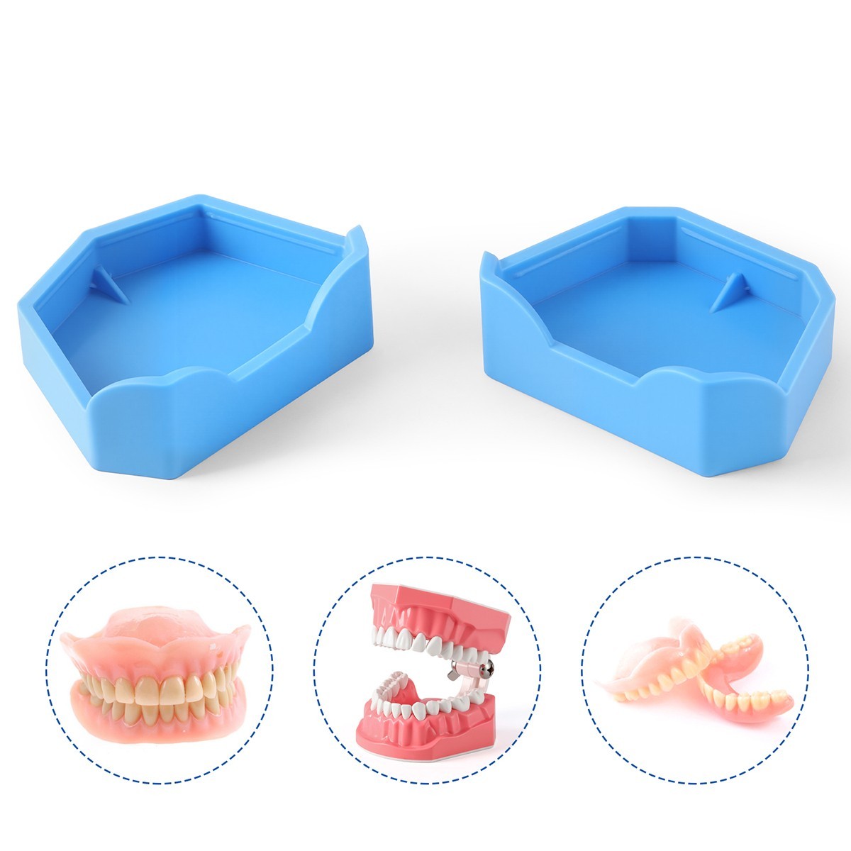 6PCS AZDENT Dental Lab Model Former Base Molds Set Silicone Mould Tray Base