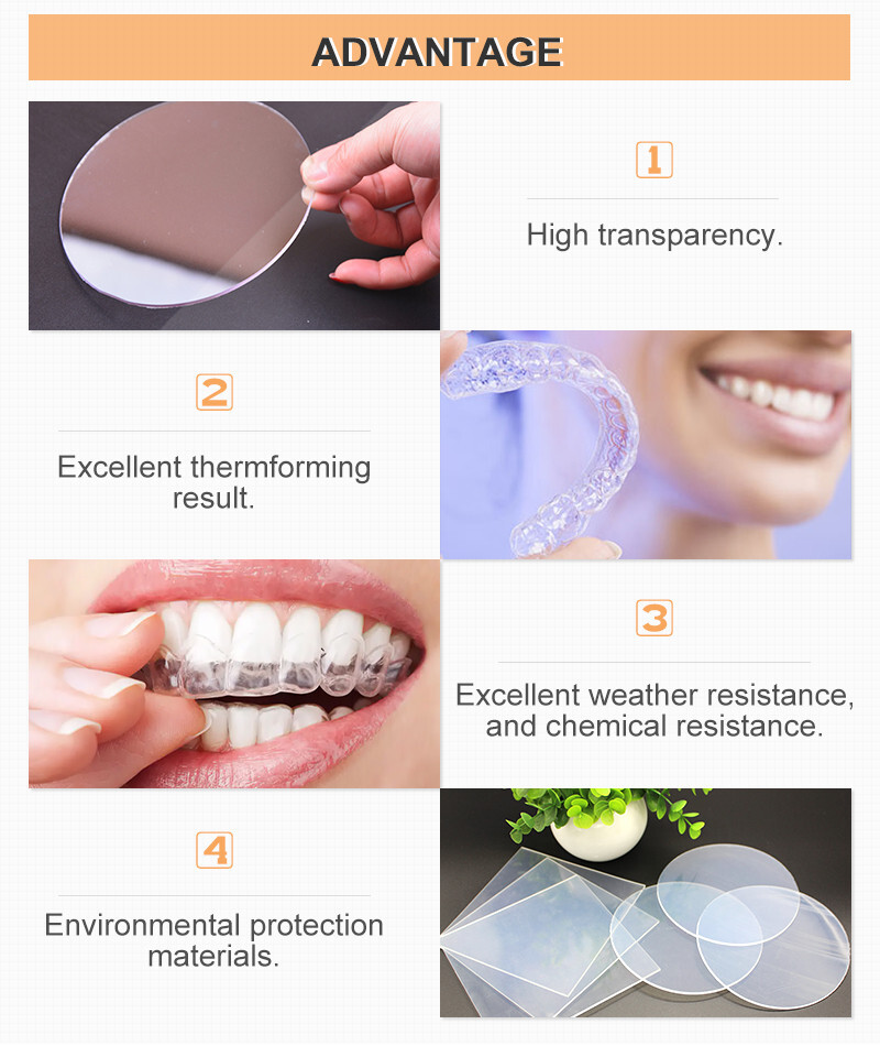 Dental Thermoforming Material Round Hard Vacuum Forming Sheet Splint 2.0mm USA