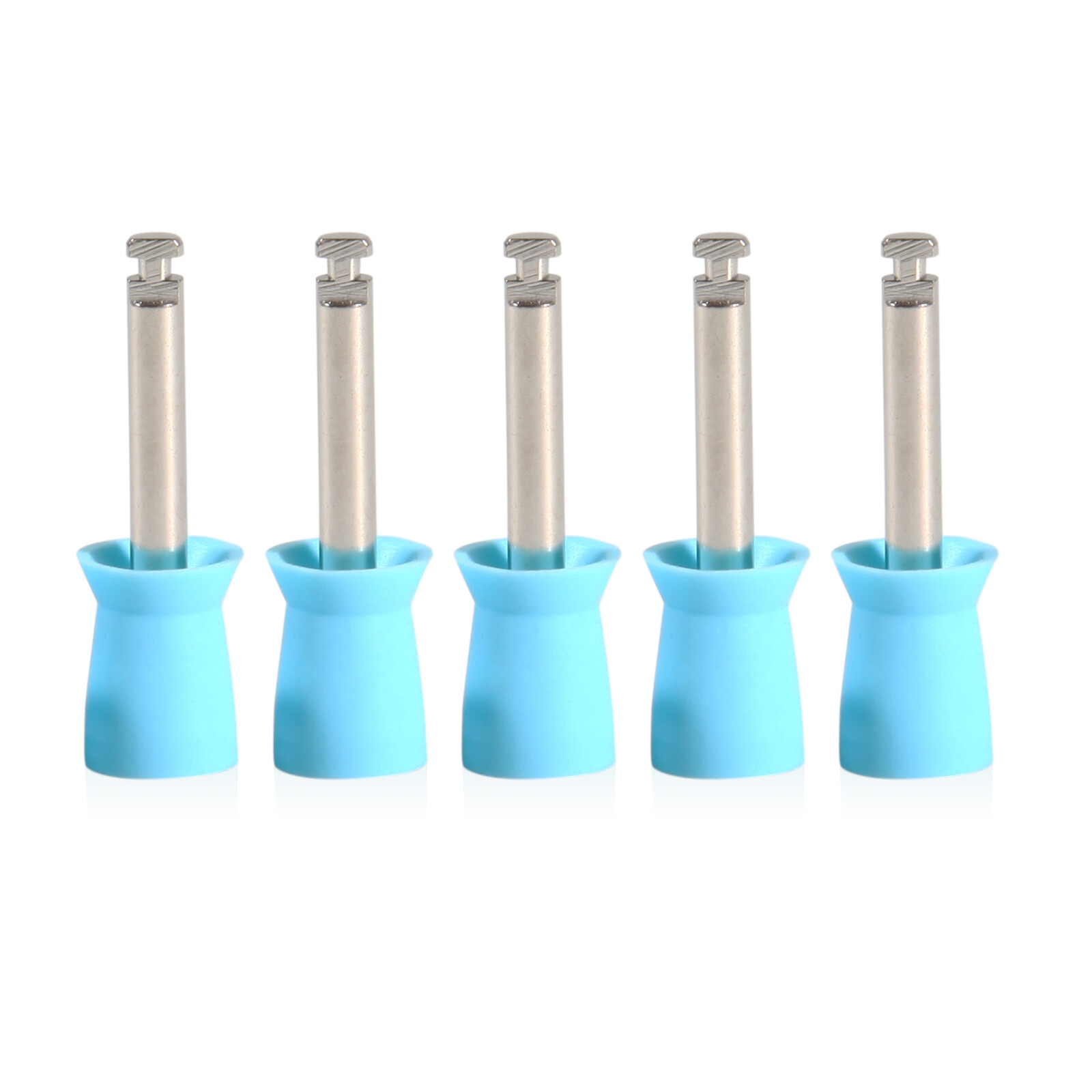 100 pieces Dental Prophy Cup Rubber Polish Polishing Tooth Latch Type Blue sx