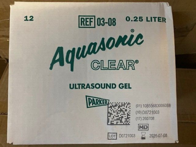 12 PACK – Parker Labs Aquasonic Clear Ultrasound Transmission Gel 8.5oz Bottles