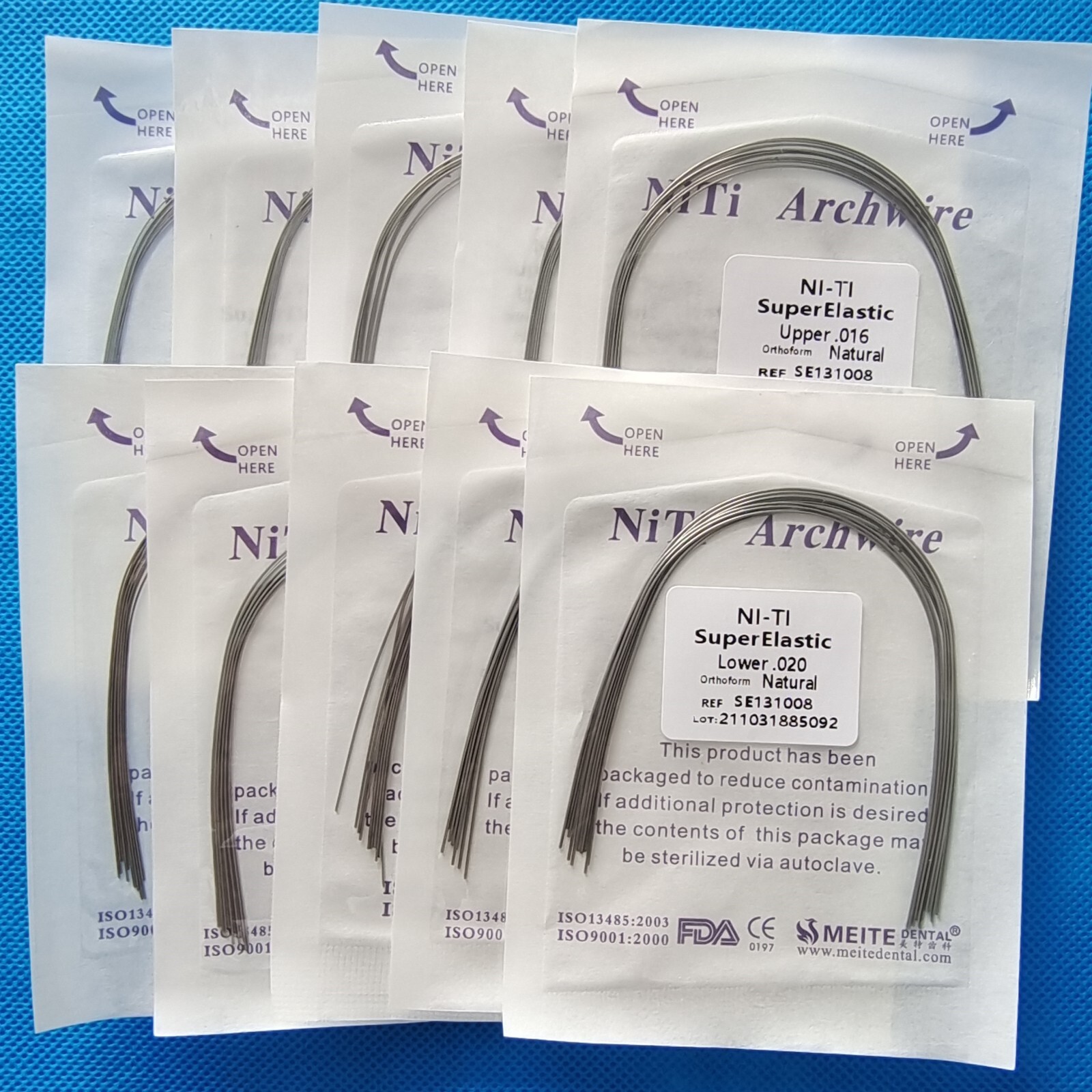 Dental Orthodontic Arch Wire Super Elastic Niti Round Ovoid /Nature Form