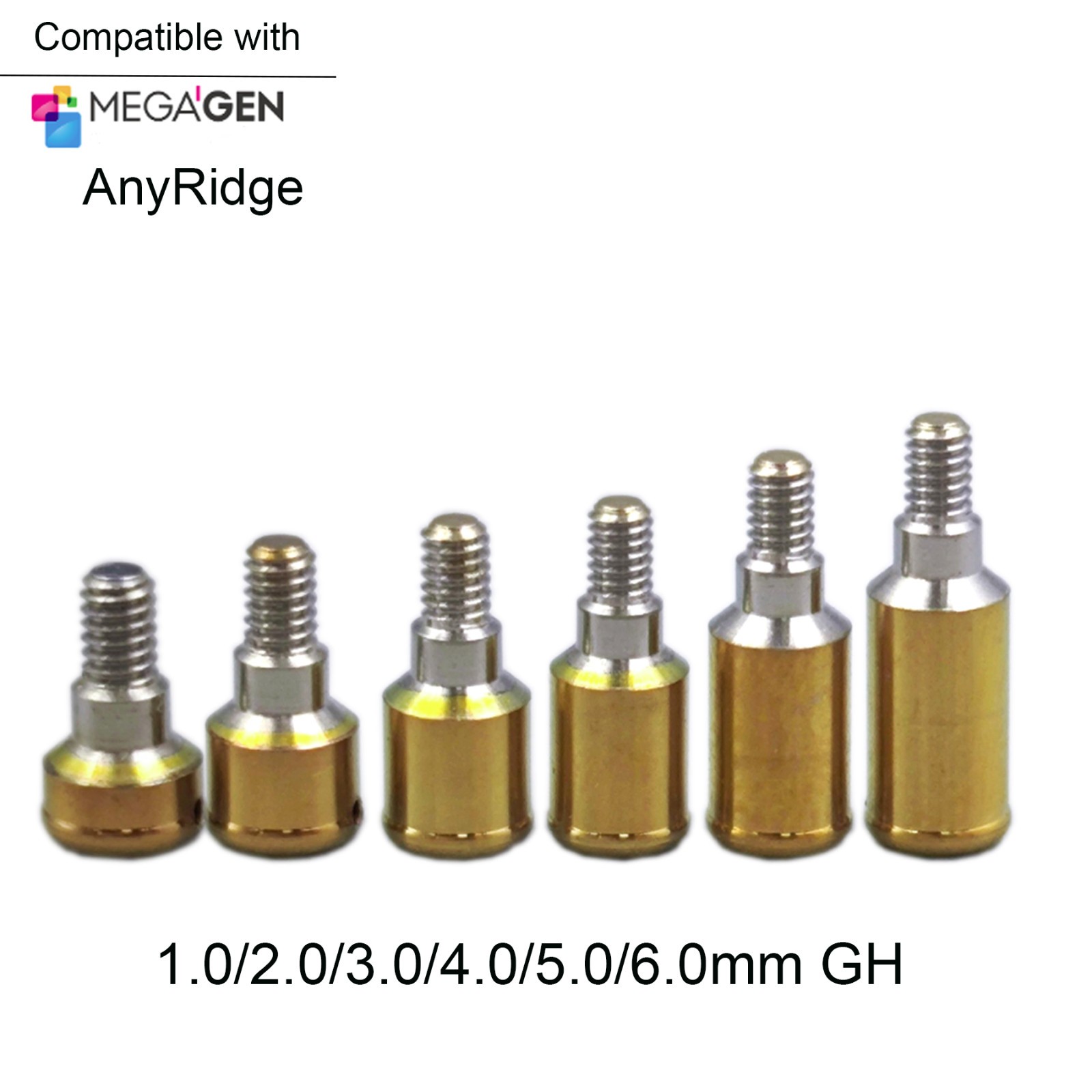 Dental Overdenture Locator Abutment 1-6.0mm GH for MegaGen-AnyRidge Platform