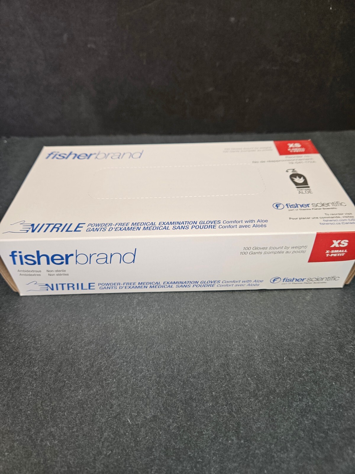 Fisherbrand Nitrile Gloves Extra Small Powder Free with Aloe 900 Gloves