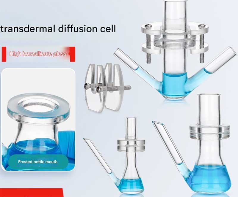 High Transparency Borosilicate Glass Transdermal Diffusion Cell 9–25mm Lab