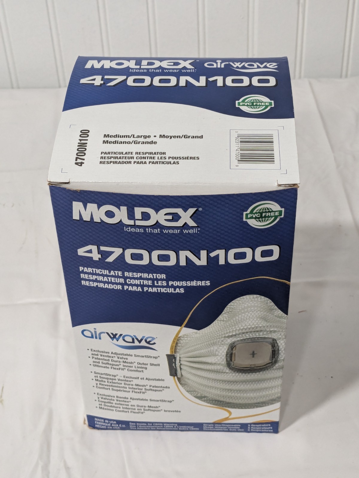 Moldex Disposable Particulate Respirator: Size Medium/Large Box of 5 4700N100