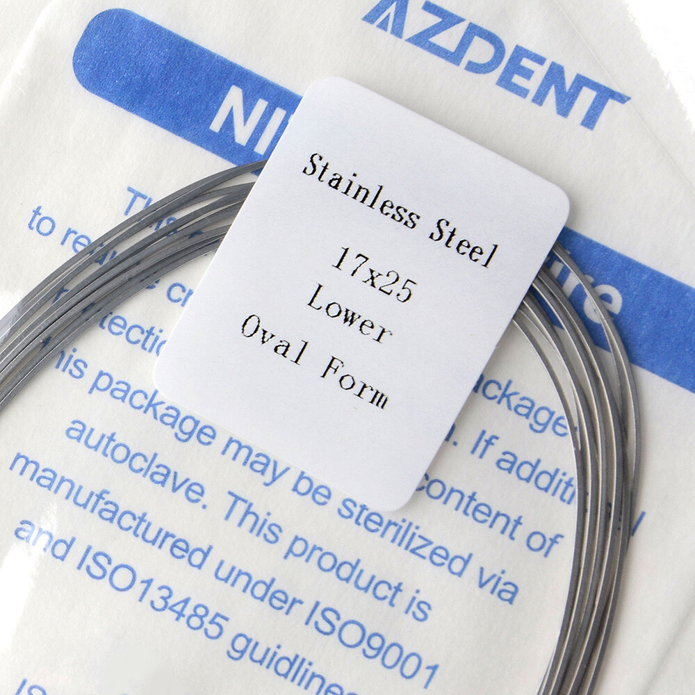 AZDENT Dental Orthodontic Stainless Steel Rectangular Arch Wires Ovoid Form