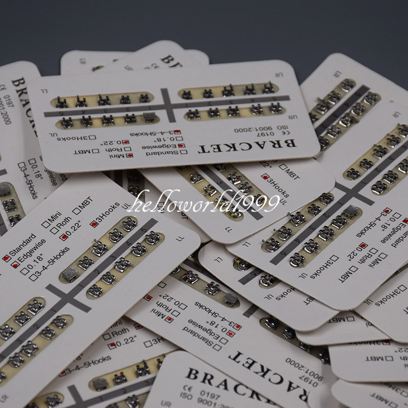 20 Pcs/Pack Metal Dental Orthodontic Brackets Braces MBT Slot.022 3-4-5 W/ Hooks