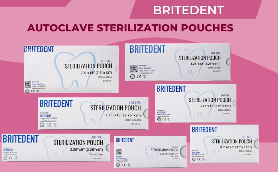 Self Seal Sterilization Pouches – Autoclave Sterilizer Bags 2.25″x 5″ Tattoo