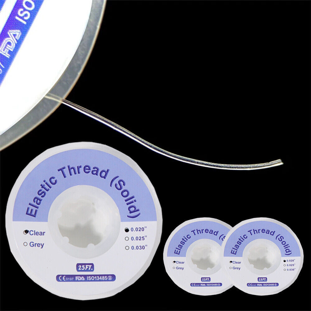 Dental Solid Elastomeric Thread Orthodontic Brackets Braces Traction Wire 25 FT