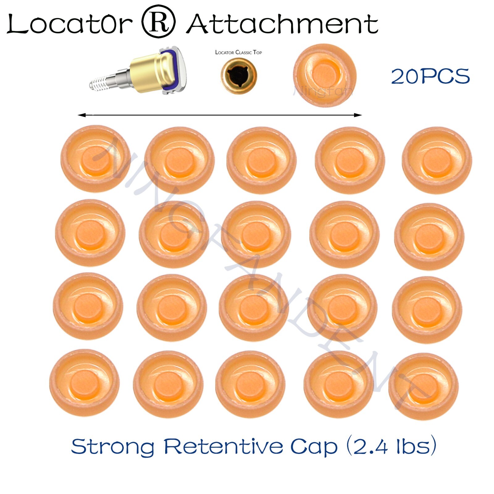 US Universal Dental Overdenture Locator Abutment Male Caps Inserts Set,20Pieces