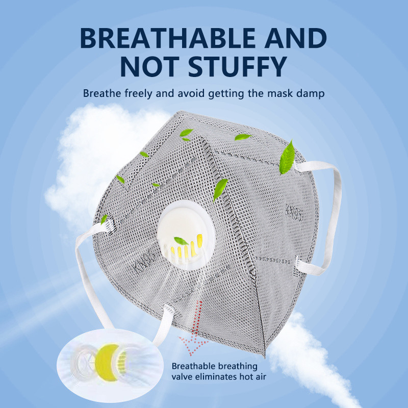 10 Pack KN95 Masks Gray/White Dust Masks with Exhalation Valve Breathable Masks