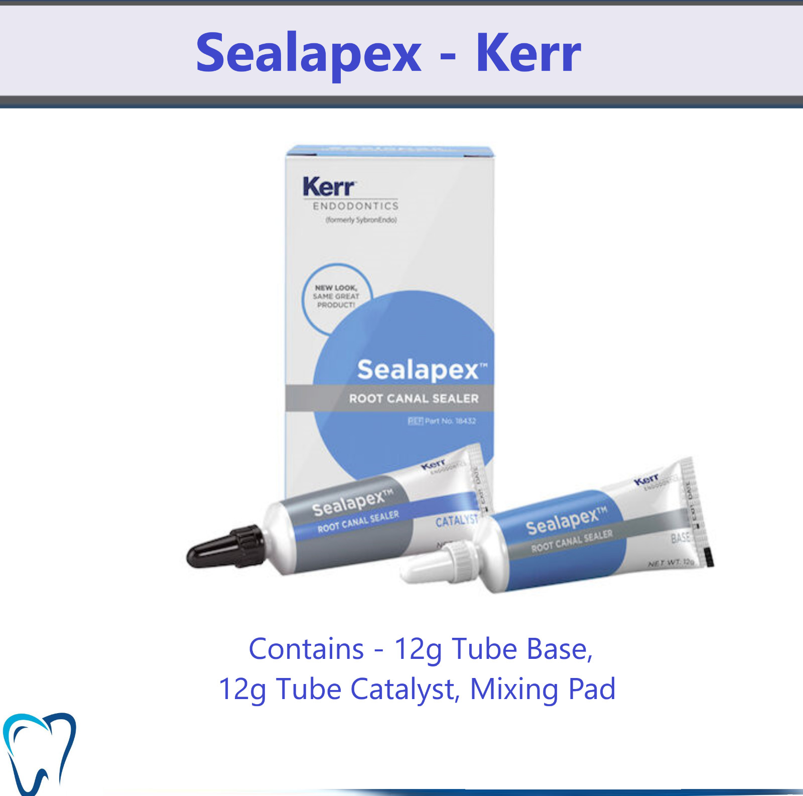 Dental Sealapex Kit: 12 g Base, 12 g Catalyst, Mixing Pad, 18432, Exp: 01/2027
