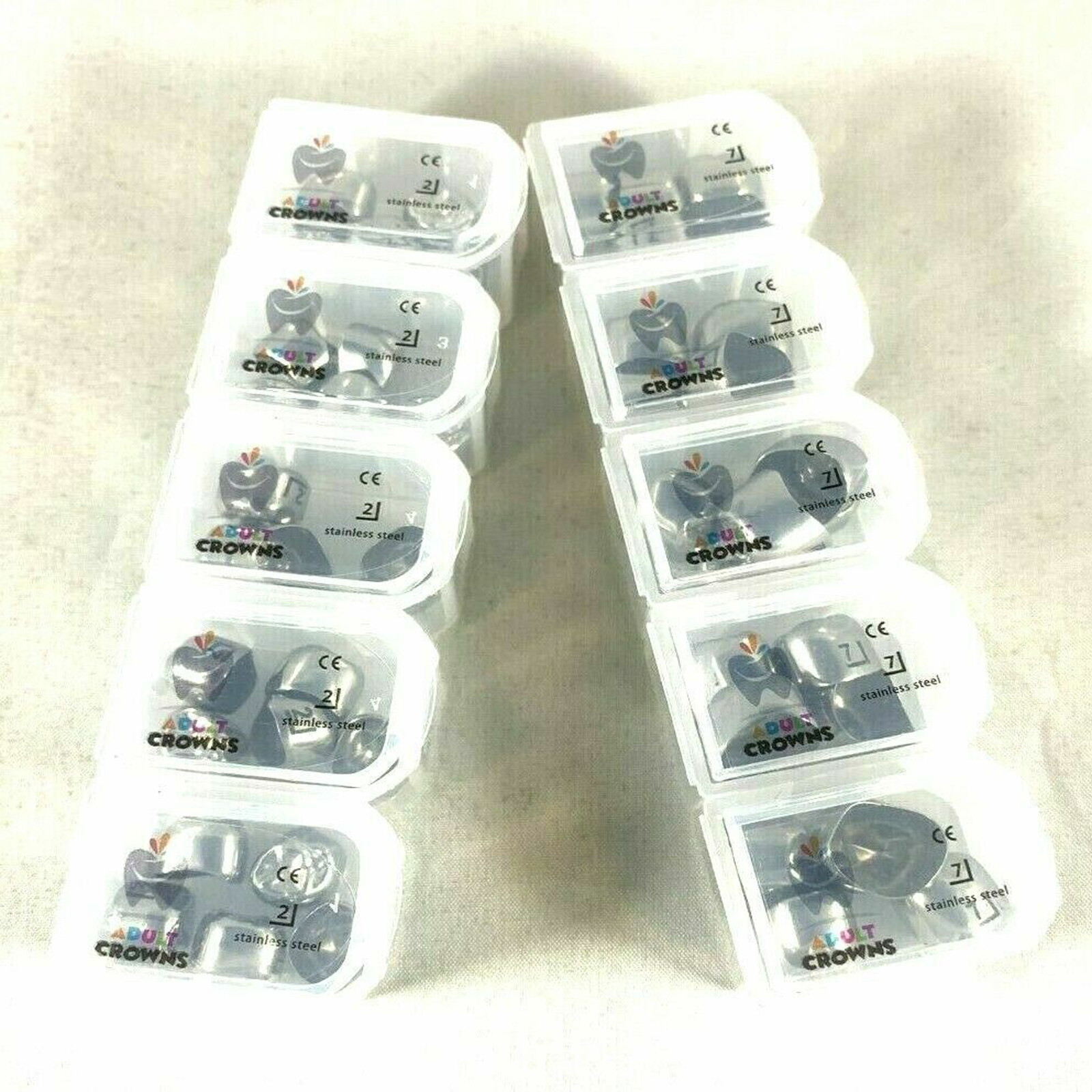 5Pcs Dental Adult Crown Stainless Steel Permanent Molar Teeth Temporary Crowns