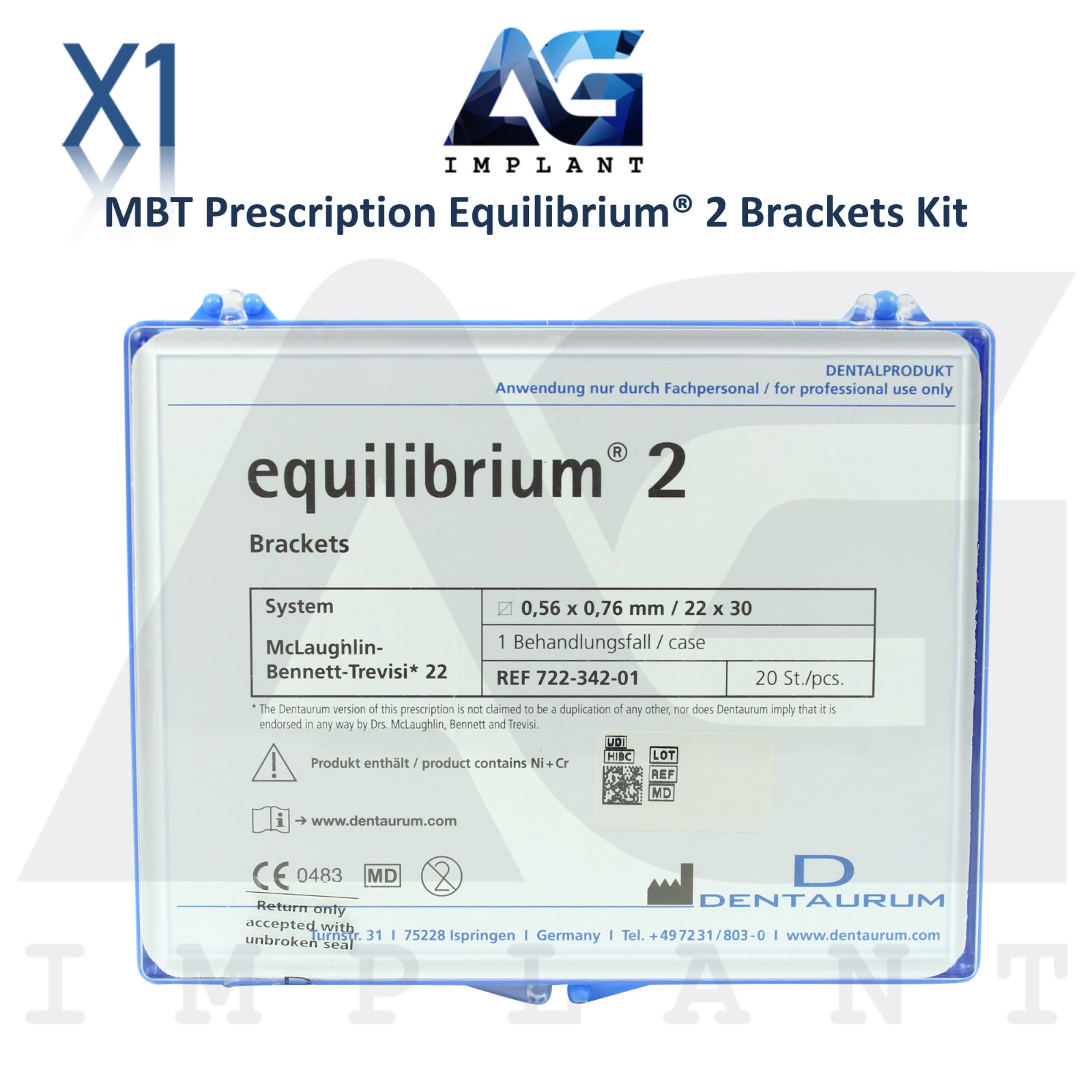 Dental Equilibrium 2 Metal MBT Prescription Brackets Kit 20pcs Orthodontic