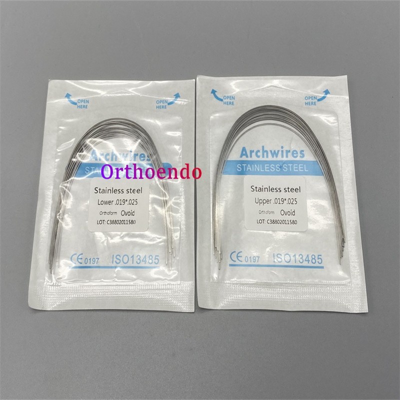 100 Pcs Dental Ortho S.S Arch Wire Round Rectangular Stainless Steel Wires Ovoid