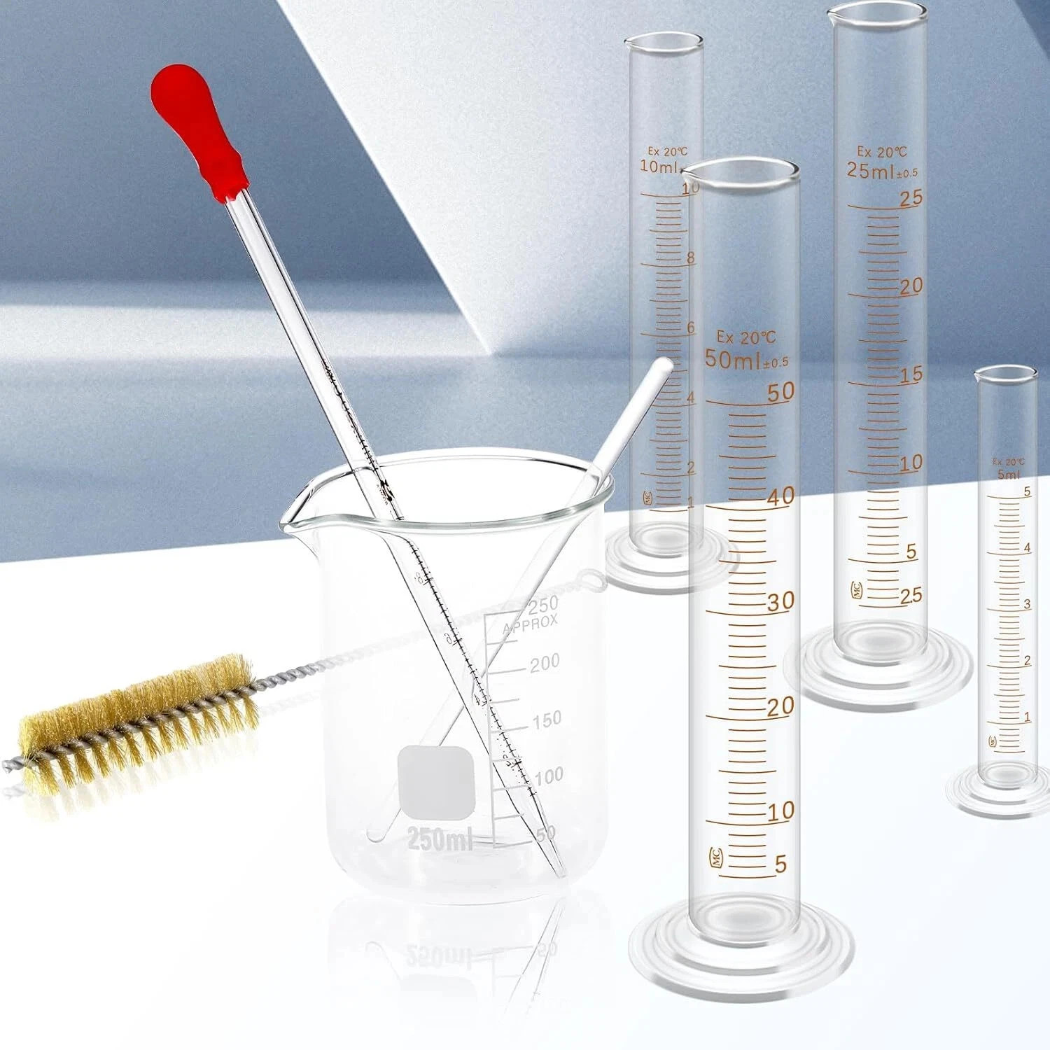 11 Pieces Lab Glassware Set Beaker Cylinder Set Includes 3 Glass Beaker…