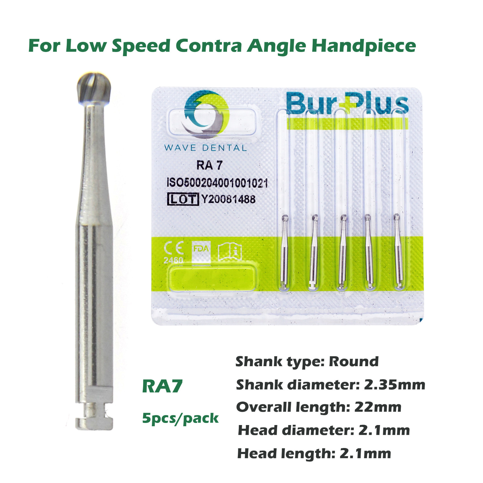 Wave Dental Surgical Burs Carbide Latch Low Speed Contra Angle Bur RA SURG 2 4 6