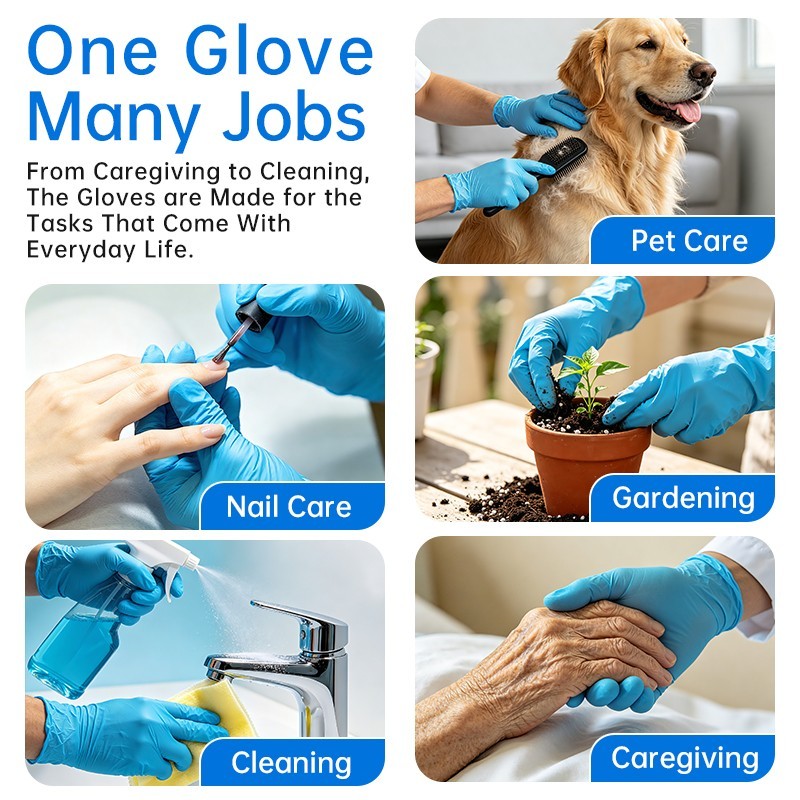 US Seller Nitrile Exam Gloves 100 PCs Powder-Free Food-Safe Disposable Glove
