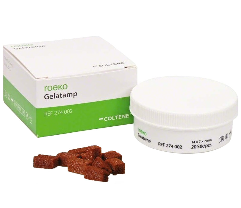 Coltene Roeko Gelatamp Gelatine Sponge 14x7x7 mm Complete Absorption 20pc