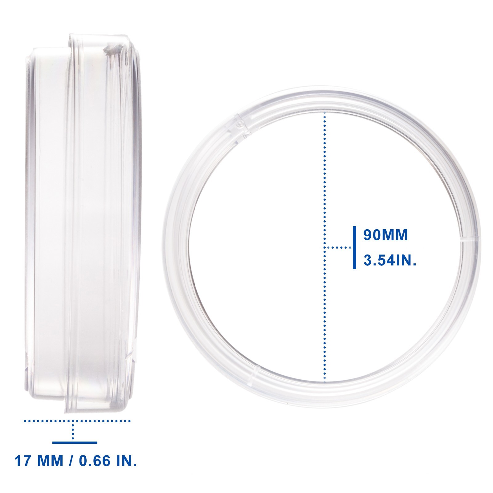 Biologix® Petri Dishes with Lids, 90x17mm Sterile Plastic Petri Dishes, Clear