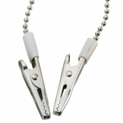Dental Lab Bib Crocodile Clip Flexible Metal Ball Chain Stainless Napkin Holder