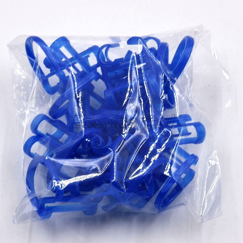 10-100Pcs Cotton Roll Holder Disposable Clips Plastic Blue For Dental Lab Clinic