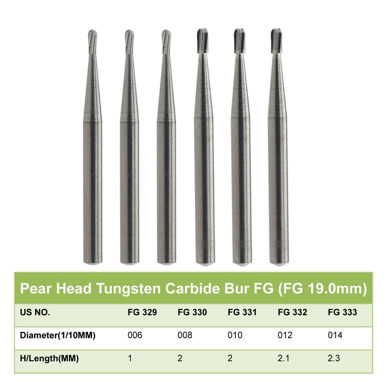 Wave Dental Tungsten Carbide Bur Friction Grip Round Pear FG 4 6 330 High Speed