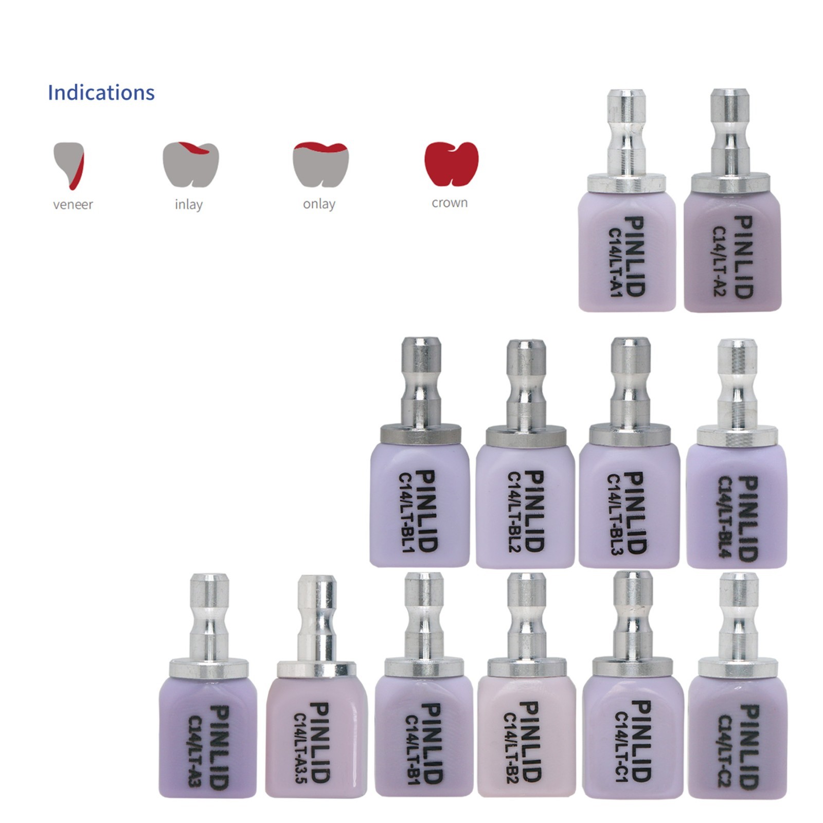 US Emax Dental Lab Glass Ceramic Block Lithium Disilicate CEREC CAD/CAM 5Pcs/Box