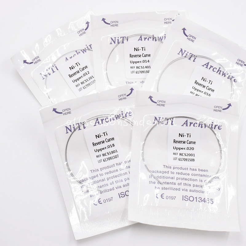 50Pack Dental Orthodontic Reverse Curve Niti Arch Wire Round 012-020 Upper/Lower