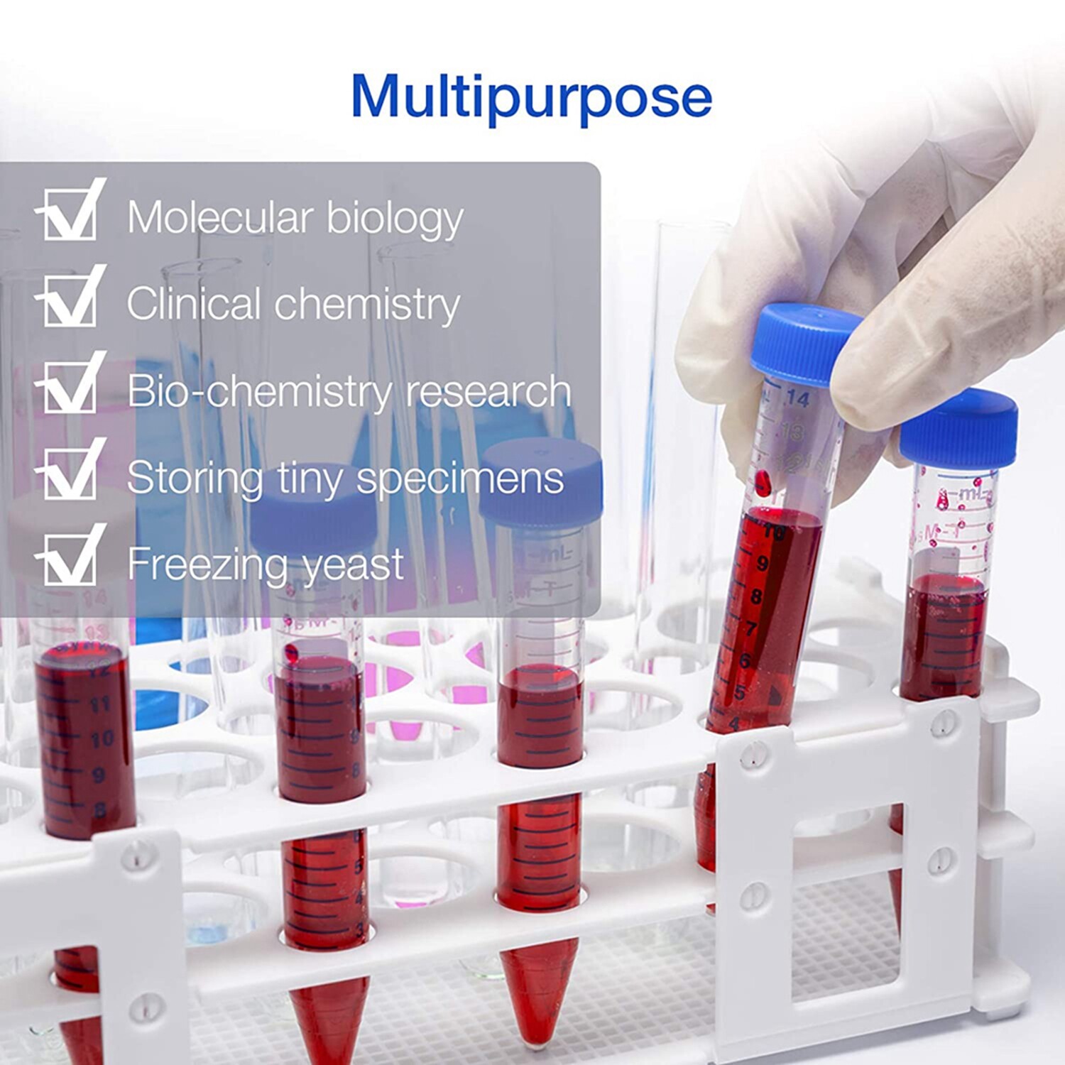 10000pc Conicial Centrifuge Tubes 15mL Clear Plastic Test Tube DN/RNase Free LAB