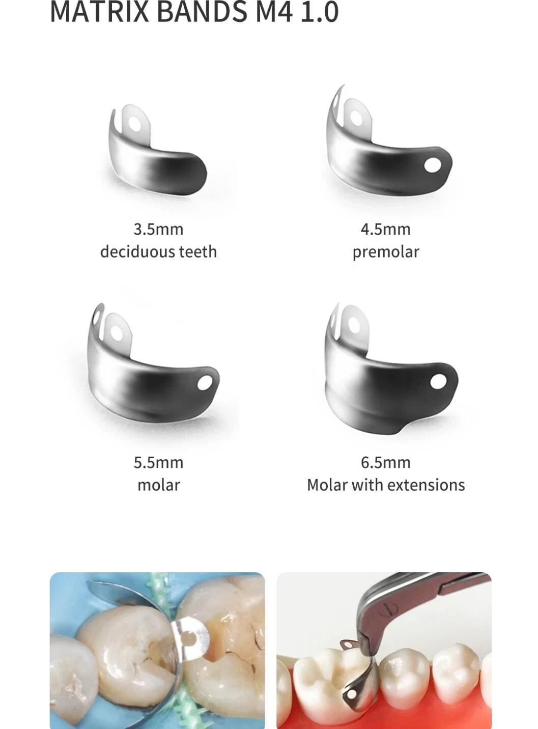 Dental Matrix Bands M4 Sectional Contoured Metal Matrices Dentistry Palodent V3