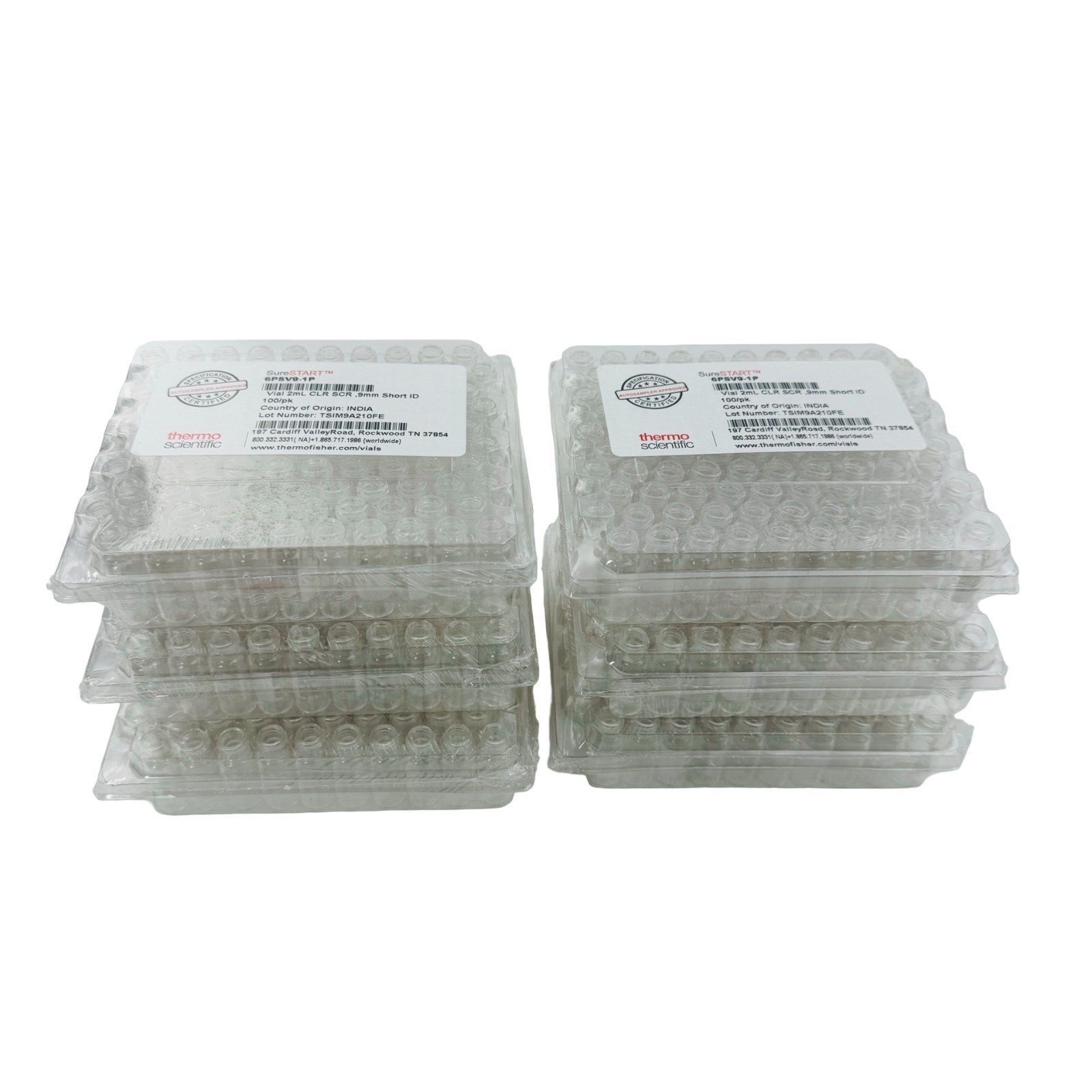 Thermo Scientific SureSTART 2mL Clear Vials 9mm Short ID 100/pk (6 Packs)