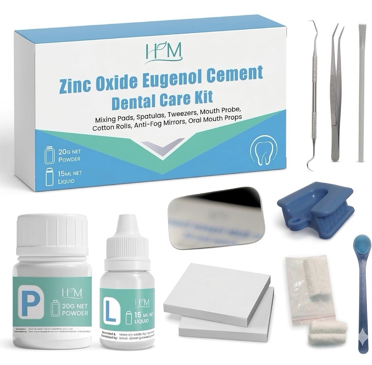 Zinc Oxide Eugenol Dental Cement Kit – Instant Tooth Repair, Cap & Crown Filling